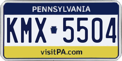 PA license plate KMX5504