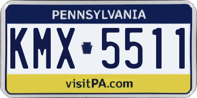 PA license plate KMX5511