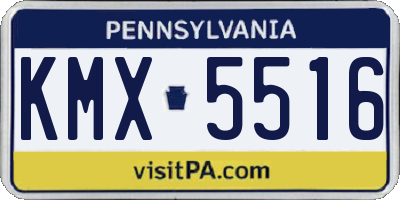 PA license plate KMX5516