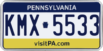 PA license plate KMX5533