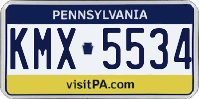 PA license plate KMX5534