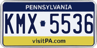 PA license plate KMX5536