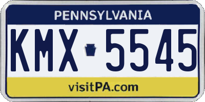 PA license plate KMX5545