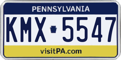 PA license plate KMX5547