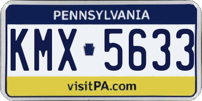 PA license plate KMX5633