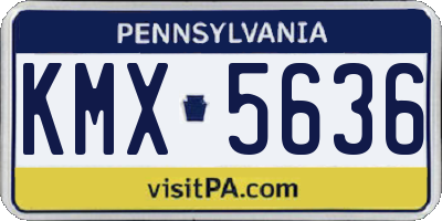 PA license plate KMX5636