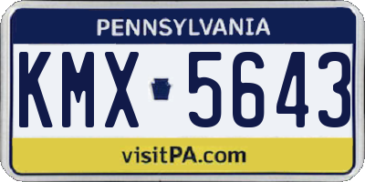 PA license plate KMX5643