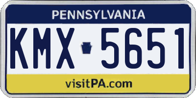 PA license plate KMX5651