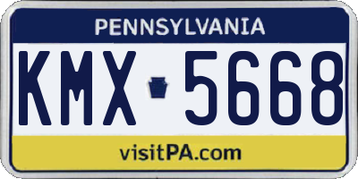 PA license plate KMX5668