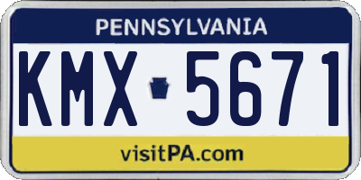 PA license plate KMX5671