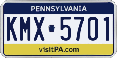 PA license plate KMX5701