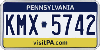 PA license plate KMX5742