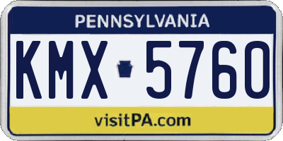 PA license plate KMX5760