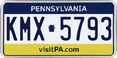 PA license plate KMX5793