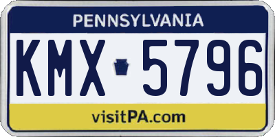 PA license plate KMX5796