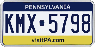 PA license plate KMX5798