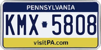 PA license plate KMX5808