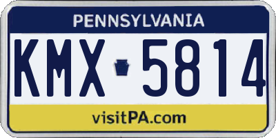 PA license plate KMX5814