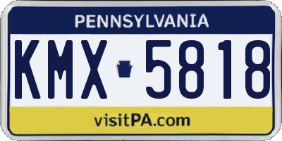 PA license plate KMX5818