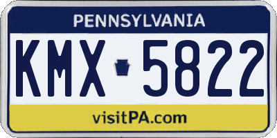 PA license plate KMX5822