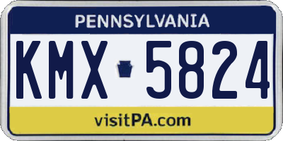 PA license plate KMX5824