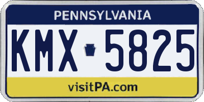 PA license plate KMX5825