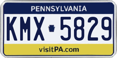 PA license plate KMX5829