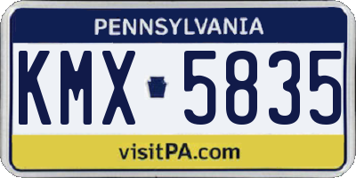 PA license plate KMX5835