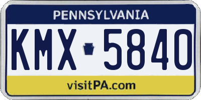 PA license plate KMX5840