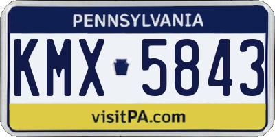 PA license plate KMX5843