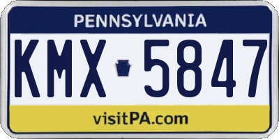 PA license plate KMX5847