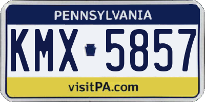 PA license plate KMX5857