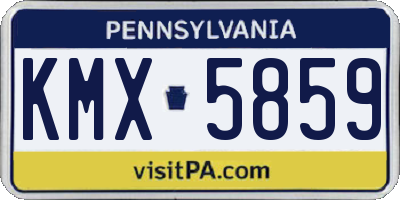 PA license plate KMX5859