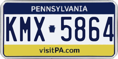 PA license plate KMX5864