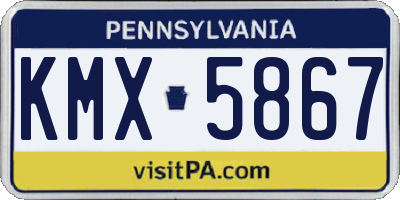 PA license plate KMX5867