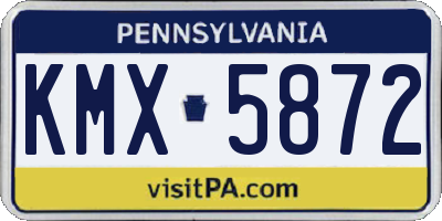 PA license plate KMX5872