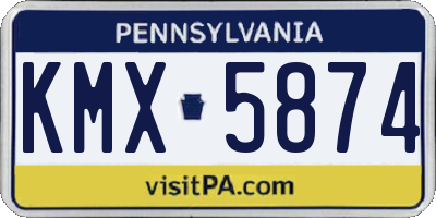PA license plate KMX5874