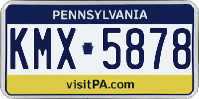PA license plate KMX5878
