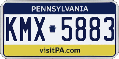 PA license plate KMX5883