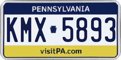 PA license plate KMX5893