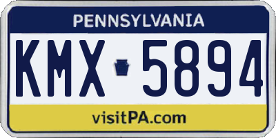 PA license plate KMX5894