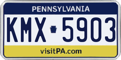PA license plate KMX5903