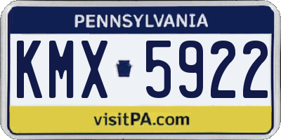 PA license plate KMX5922