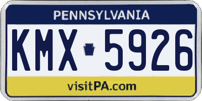 PA license plate KMX5926