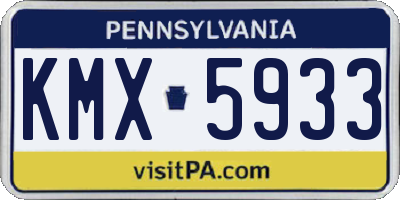 PA license plate KMX5933
