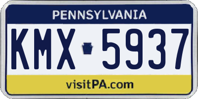 PA license plate KMX5937