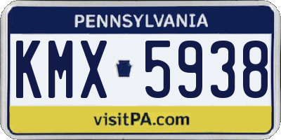 PA license plate KMX5938