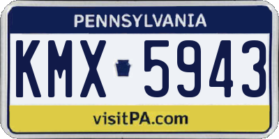 PA license plate KMX5943