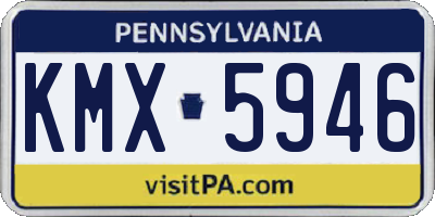 PA license plate KMX5946