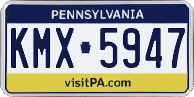 PA license plate KMX5947